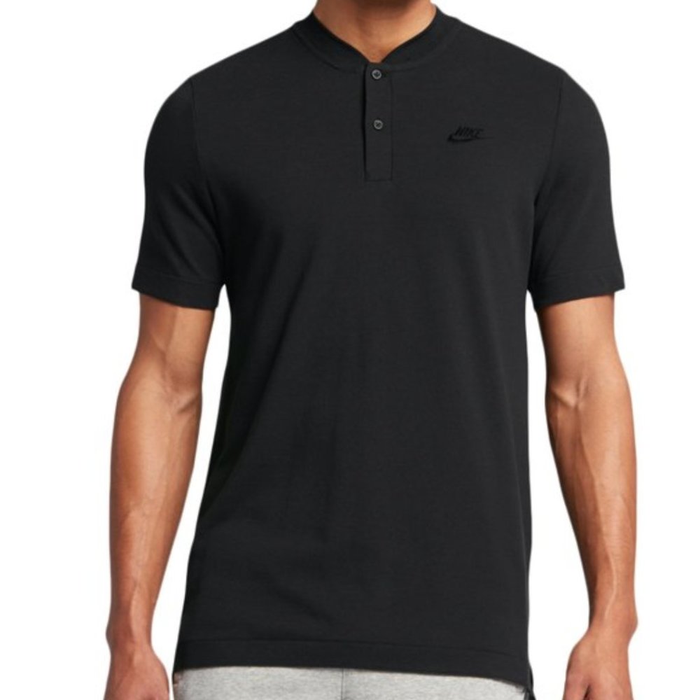 Nike Knit Graphic Polo Wolf  Black Men Size Large